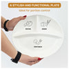 Portion Control Plate for Adults, Divided Plate for Weight loss, Ideal for Bariatric and Diabetic and Healthy Diets, Durable and Easy to Clean-porcelain